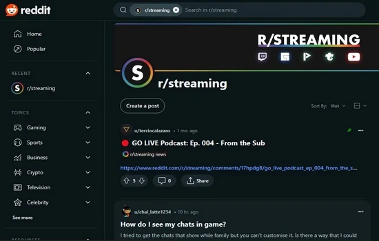 Reddit Streams